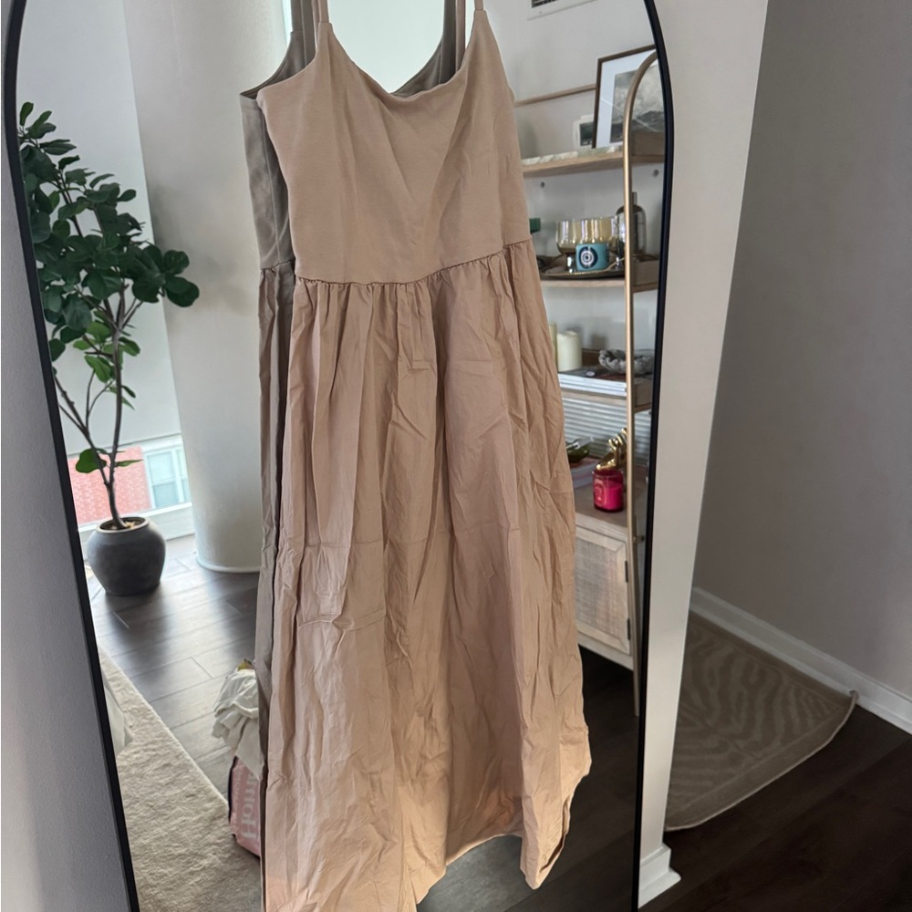 Beige Sleeveless Maxi Dress